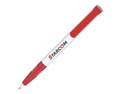 Ручка шариковая Super Soft, белая с красным
