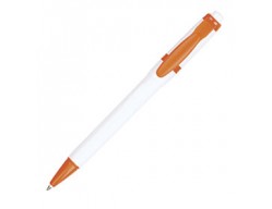 Ручка шариковая Olly, белая с оранжевым