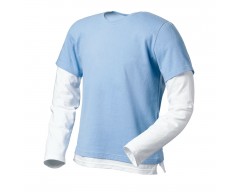 Футболка мужская комбинированная MIX 190, голубой/белый