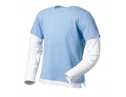 Футболка мужская комбинированная MIX 190, голубой/белый
