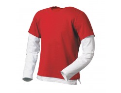 Футболка мужская комбинированная MIX 190, красный/белый