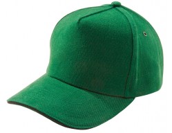 Бейсболка Unit Classic, ярко-зеленая с черным кантом
