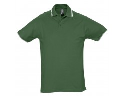 Рубашка поло мужская с контрастной отделкой PRACTICE 270, зеленый/белый