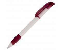 Ручка шариковая Selena, белая с бордовым