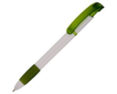 Ручка шариковая Selena, белая с зеленым