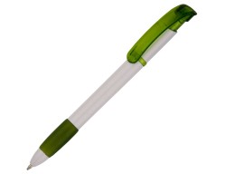 Ручка шариковая Selena, белая с зеленым