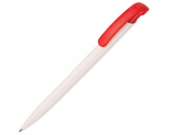 Ручка шариковая Clear Solid, белая с красным