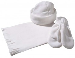 Набор: шарф, шапка, варежки, белый