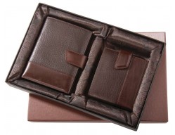 Набор Alvaro: бумажник водителя, портмоне, коричневый