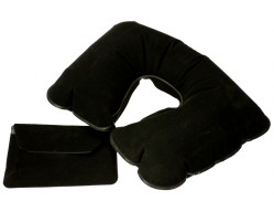 Надувная подушка под шею в чехле, черная