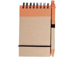 Блокнот на кольцах Eco note с ручкой, оранжевый