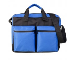Конференц-сумка Double pocket, черно-синяя