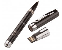 Флешка с ручкой, фонариком и лазерной указкой, черная, 8 Гб