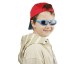 Бейсболка Unit Sunny Kid с солнцезащитными очками, красная с синим