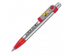 Ручка шариковая Data Booster с флешкой 8 Гб, серебристая с красным