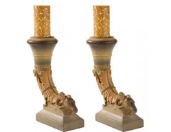 Подарочный набор "Каминный": 2 подсвечника «Империя», декоративные свечи