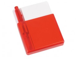Подставка с бумажным блоком и ручкой красная