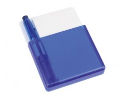 Подставка с бумажным блоком и ручкой синяя