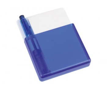 Подставка с бумажным блоком и ручкой синяя