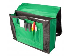 Сумка-портфель, черная с зеленым