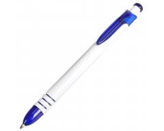 Ручка шариковая Button, белая с синим