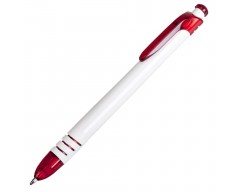 Ручка шариковая Button, белая с красным
