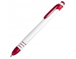 Ручка шариковая Button, белая с красным
